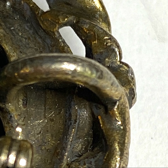 Kelly Waters Oval Brooch Pin and Pendant Green Marbled Stone with Gold Tone - Picture 5 of 12